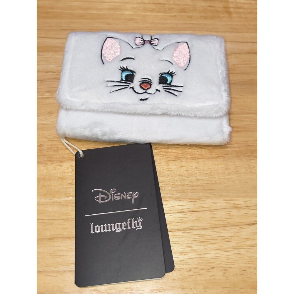 Loungefly Disney The Aristocats Marie Fuzzy Mini Flap White Pink Wallet